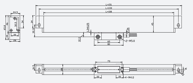 Escala linear do readout digital de Easson GS20 1300-3000mm para máquina ferramenta