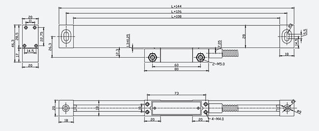 Escala linear do readout digital de Easson GS20 1300-3000mm para máquina ferramenta